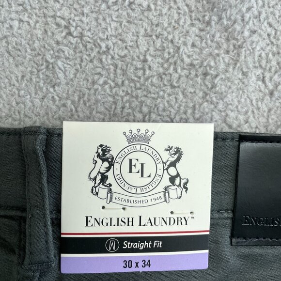 NEW English Laundry Mens Straight Fit 5 pockets Pants 30x34 Gray - Picture 5 of 8